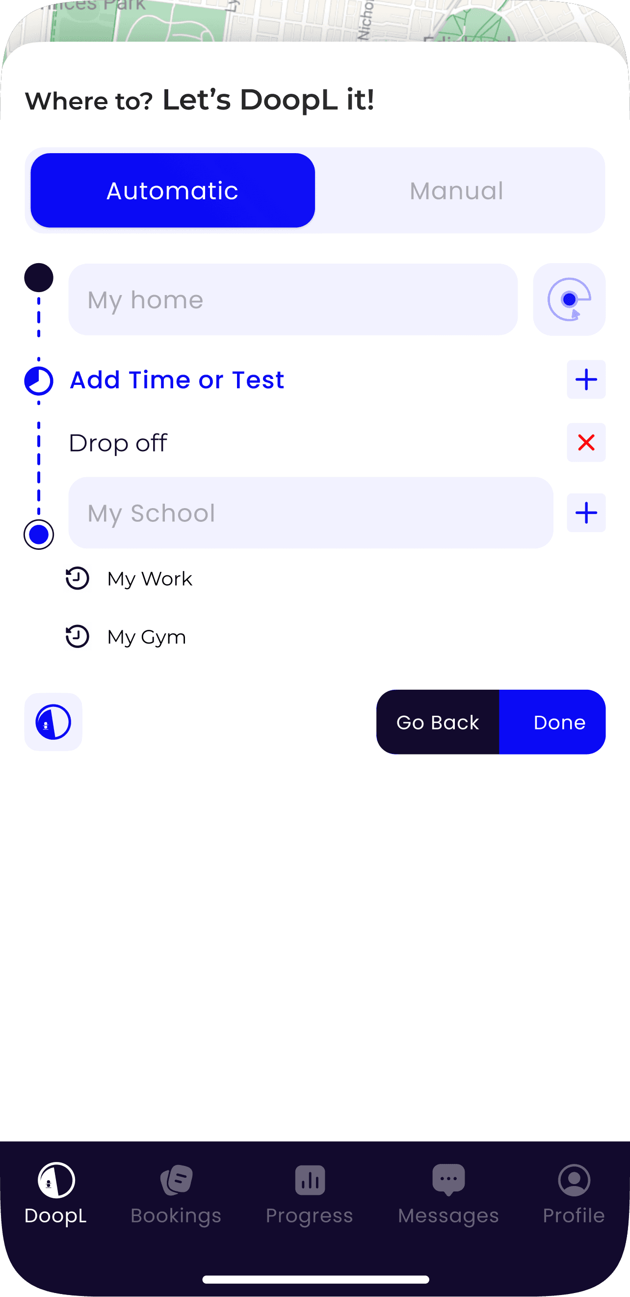 DoopL’s smart route planner in Victoria lets learners customise their driving session by choosing automatic or manual, adding stops, test routes, and scheduling practice that fits their day.